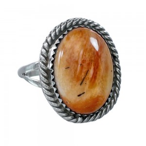 Oyster Shell Sterling Silver Native American Ring Size 8-1/4 JX130300