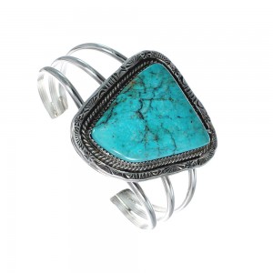 Sterling Silver Turquoise Navajo Cuff Bracelet JX130328