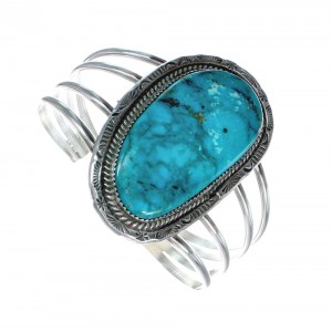 Sterling Silver Turquoise Navajo Cuff Bracelet JX130331