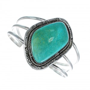 Sterling Silver Turquoise Navajo Cuff Bracelet JX130333