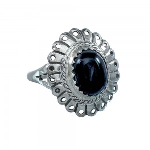 Southwestern Onyx Sterling Silver Ring Size 4-1/2 JX130374