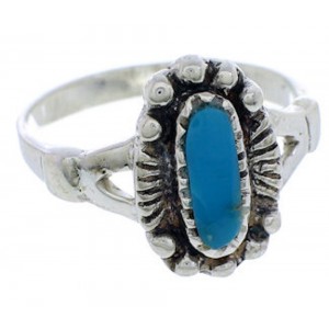 Genuine Silver Turquoise Jewelry Southwest Ring Size 5-1/4 NX94393