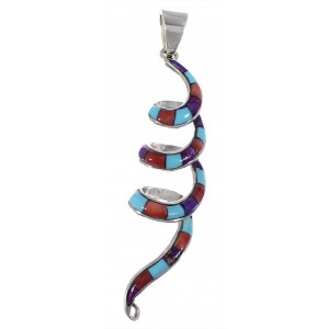 Sterling Silver Multicolor Southwest Jewelry Pendant RX102073
