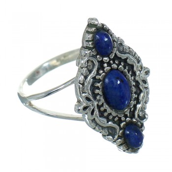 Southwestern Lapis Sterling Silver Jewelry Ring Size 4-3/4 AX89719