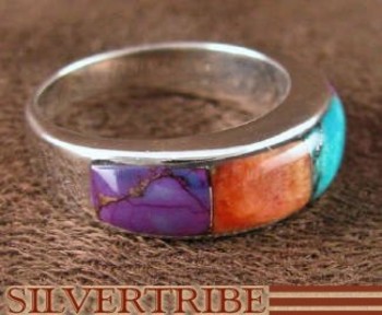 Silver Jewelry | Turquoise Ring | Multicolor Ring | Ring | Ring Size 5-3/4