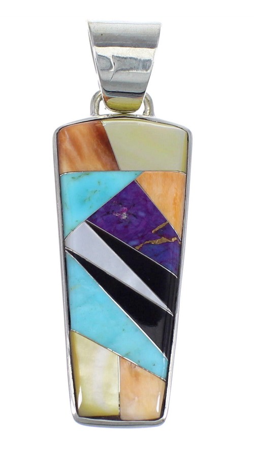 Authentic Sterling Silver Southwest Multicolor Pendant RX73800