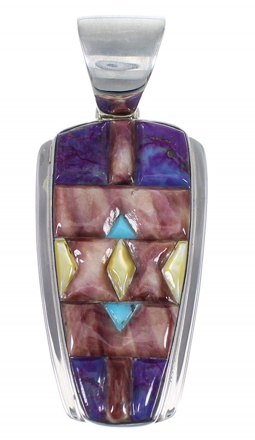 Southwestern Sterling Silver Multicolor Pendant RX74011