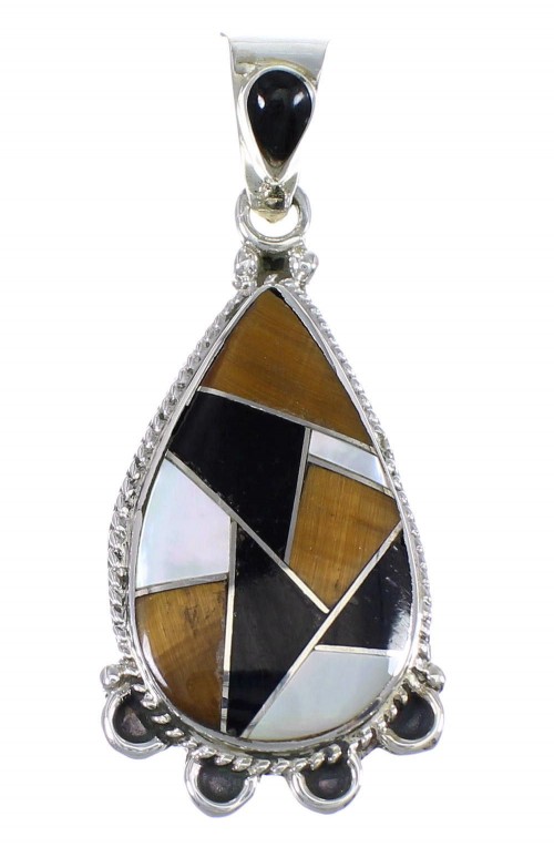 Silver Multicolor Southwestern Pendant YX70734