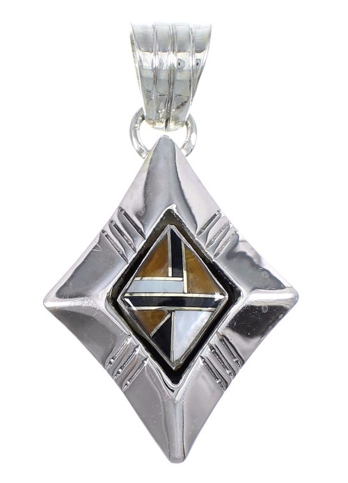 Southwest Sterling Silver Multicolor Pendant YX70747