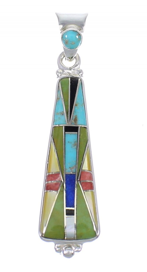 Southwestern Sterling Silver Multicolor Pendant RX70632