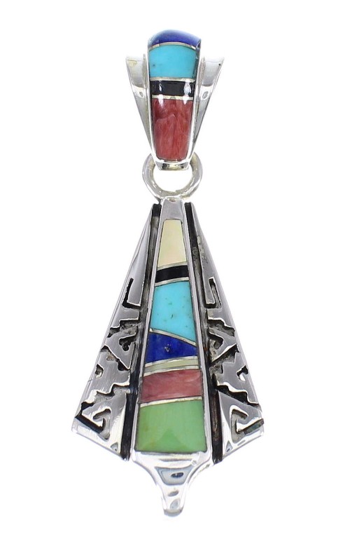 Multicolor Inlay And Sterling Silver Pendant RX70661