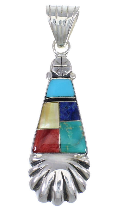 Multicolor And Genuine Sterling Silver Southwest Pendant YX68147