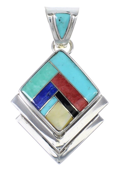 Multicolor And Sterling Silver Southwest Slide Pendant YX68167