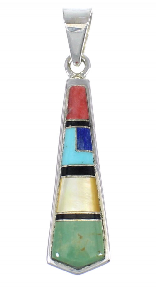 Multicolor And Sterling Silver Southwestern Slide Pendant YX68170