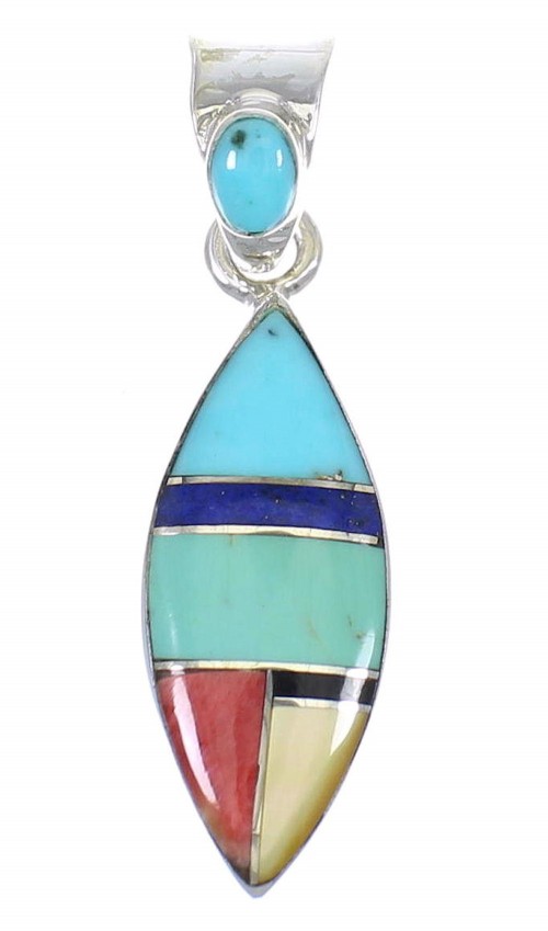 Sterling Silver And Multicolor Southwestern Pendant YX68176