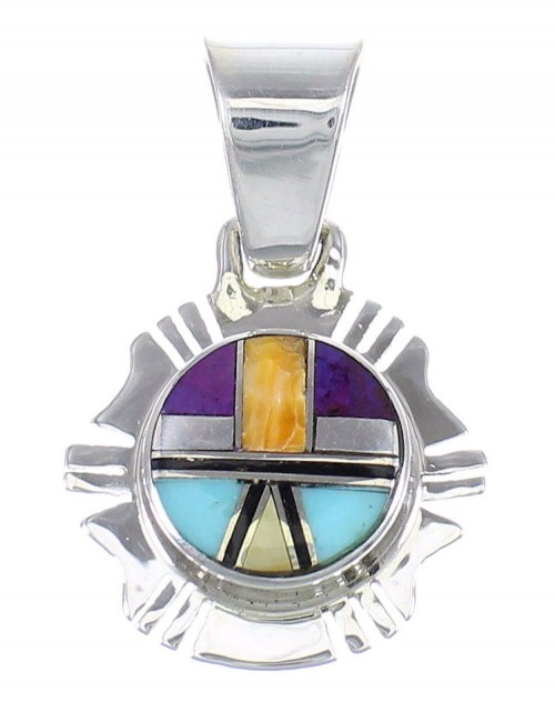 Sterling Silver And Multicolor Southwest Slide Pendant YX68179