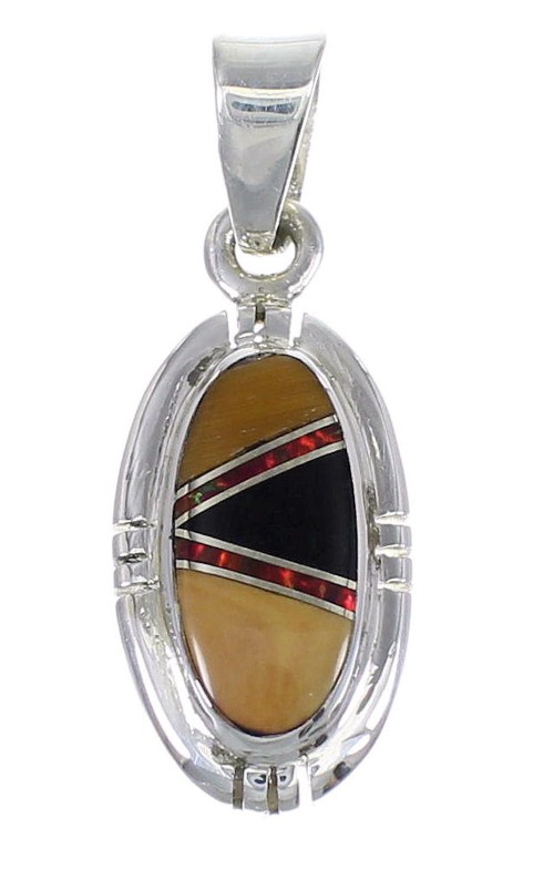 Genuine Sterling Silver And Multicolor Southwest Pendant YX67962