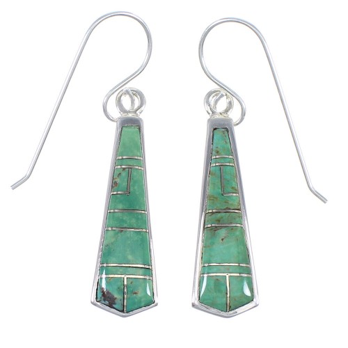 Sterling Silver Turquoise Hook Dangle Earrings YX78881