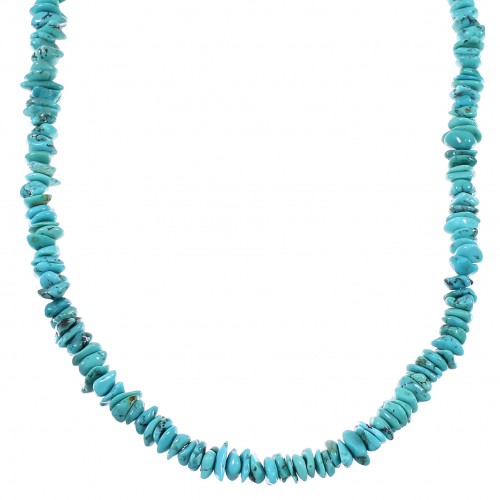 Turquoise And Silver Southwestern Bead Necklace WX74792