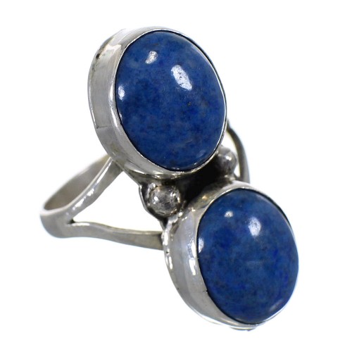 Navajo Sterling Silver Denim Lapis Ring Size 7-1/4 AX76387