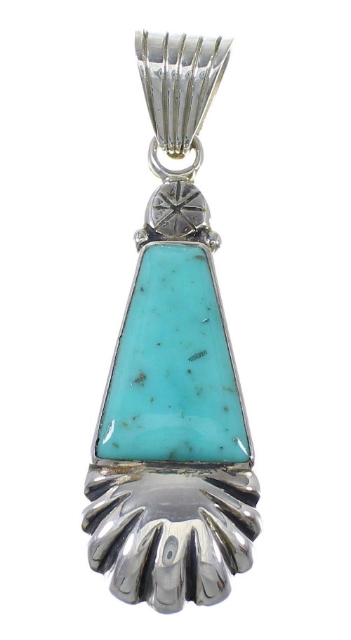 Southwestern Silver And Turquoise Pendant AX78378