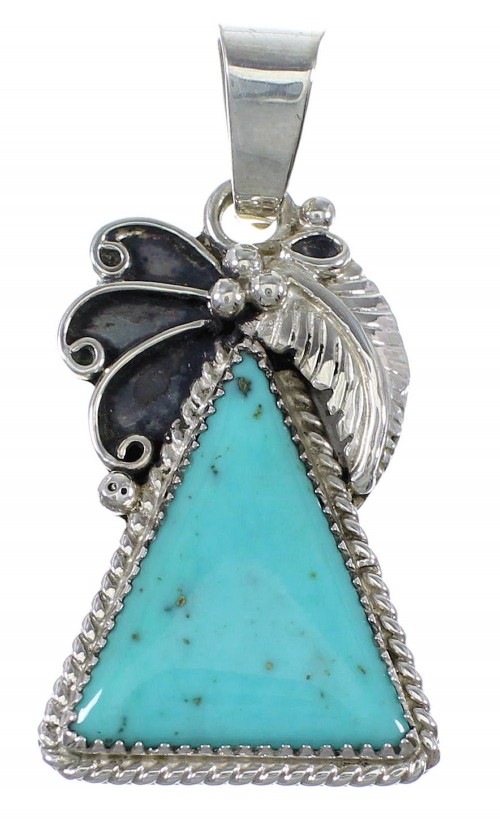 Silver Southwestern Turquoise Pendant AX78405