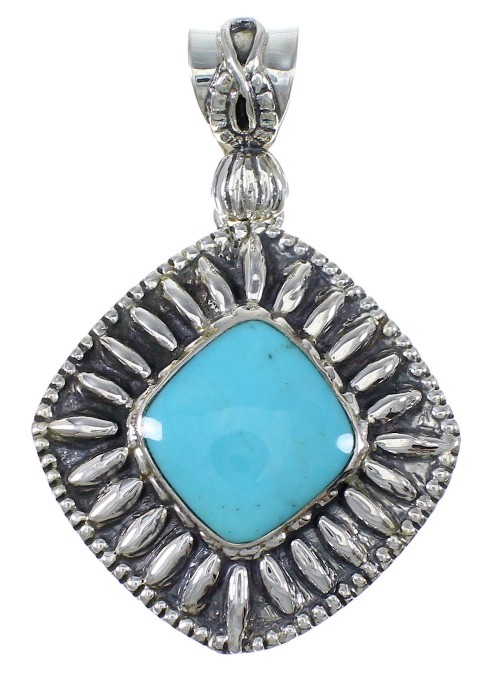 Genuine Sterling Silver Southwest Turquoise Pendant AX78418