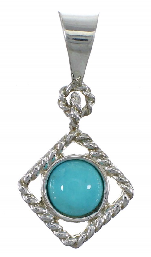 Sterling Silver Turquoise Southwestern Pendant AX78424