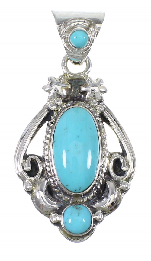 Southwestern Turquoise Sterling Silver Pendant AX78442