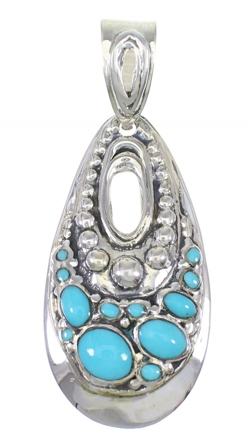 Genuine Sterling Silver Turquoise Southwest  Pendant AX78470