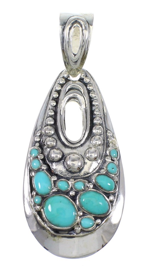 Authentic Sterling Silver Turquoise Southwestern Pendant AX78476