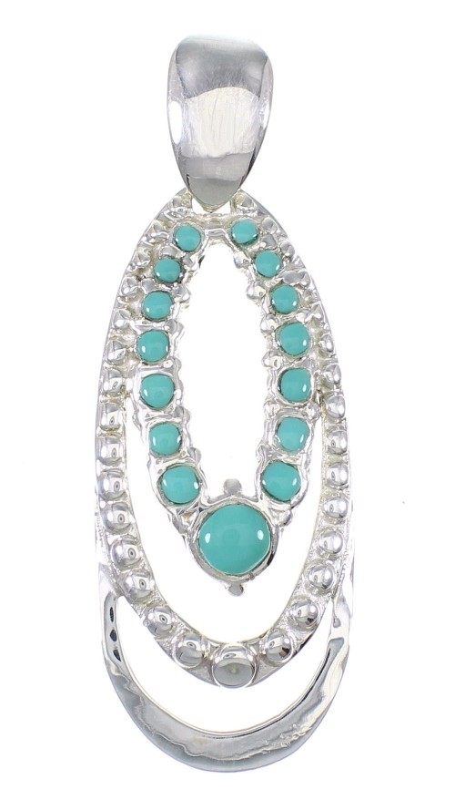 Silver Turquoise Southwestern Pendant AX78478