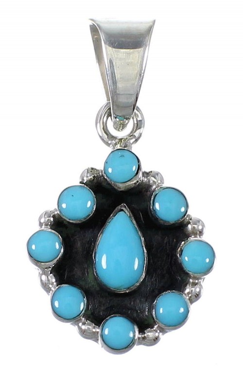 Silver Southwestern Turquoise Southwest Pendant AX78508