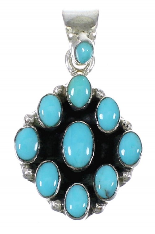 Sterling Silver Southwest Turquoise Pendant AX78517
