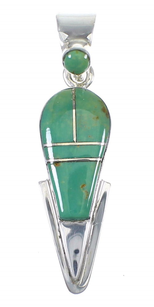 Turquoise Inlay Sterling Silver Jewelry Pendant AX78732