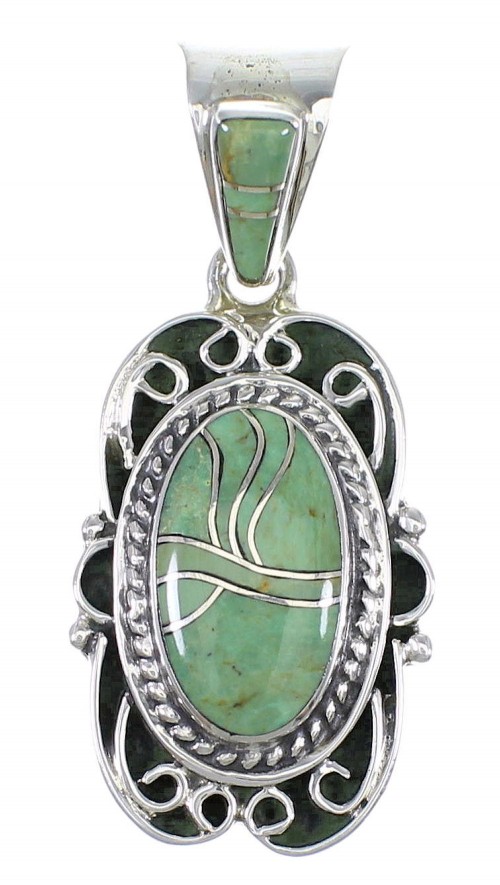 Silver Southwestern Turquoise Slide Pendant AX79154