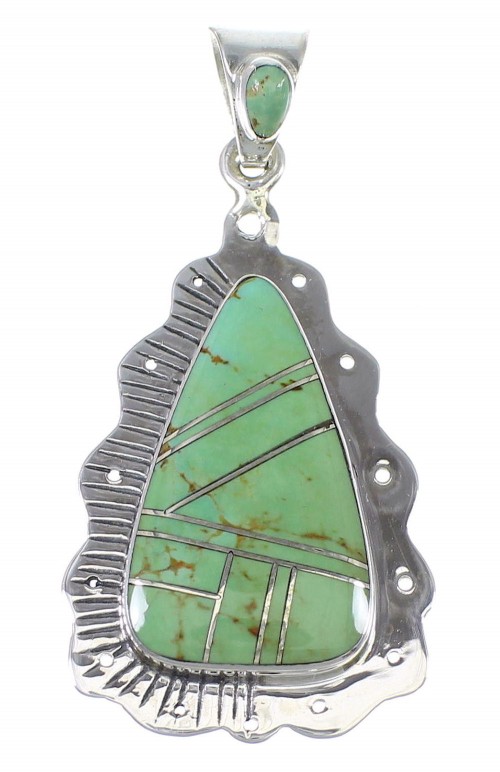 Sterling Silver Southwest Turquoise Slide Pendant AX79174