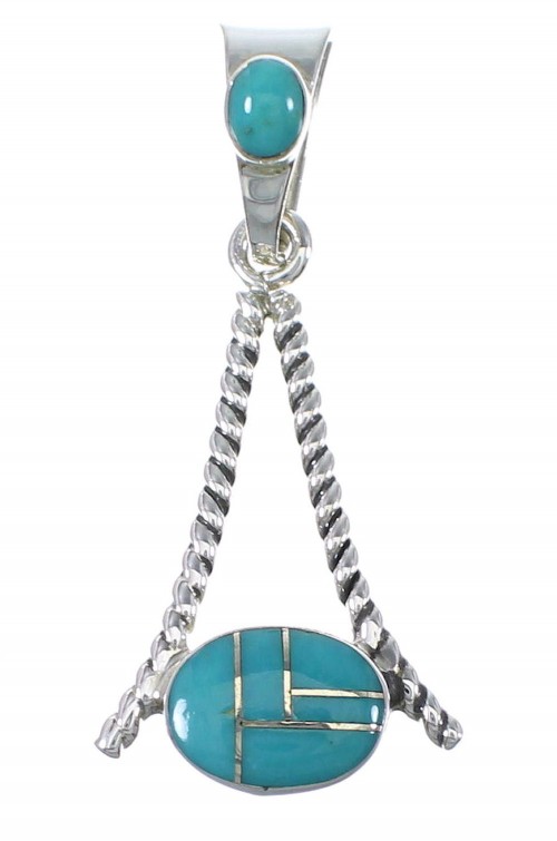 Southwestern Turquoise Sterling Silver Pendant AX79190