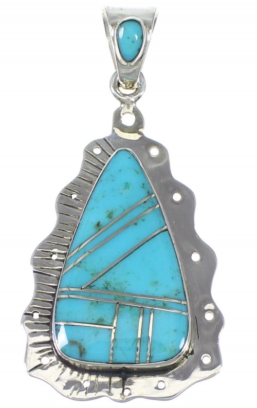 Southwestern Sterling Silver Turquoise Pendant YX75434