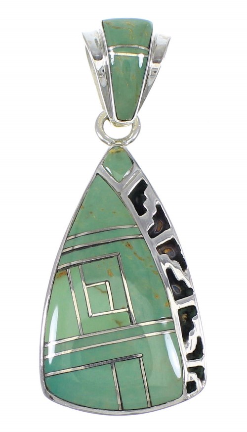 Southwest Turquoise Sterling Silver Pendant QX77114