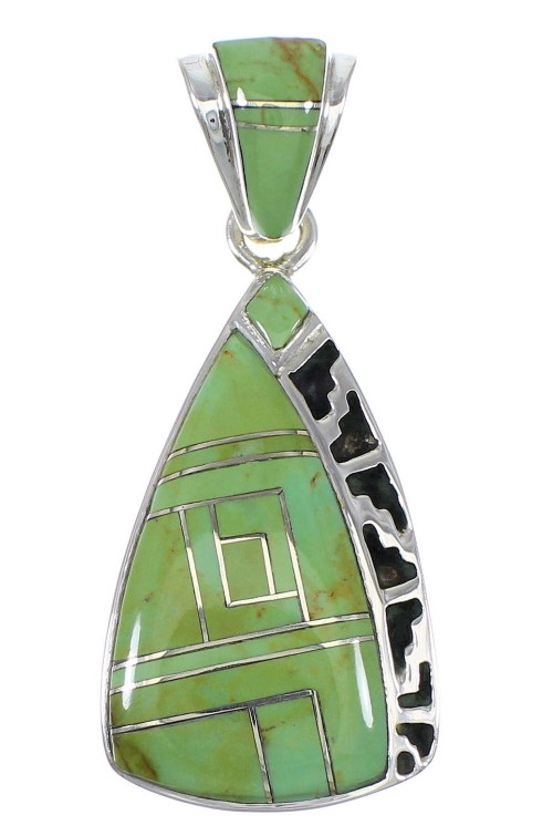Southwestern Turquoise Sterling Silver Pendant QX77115
