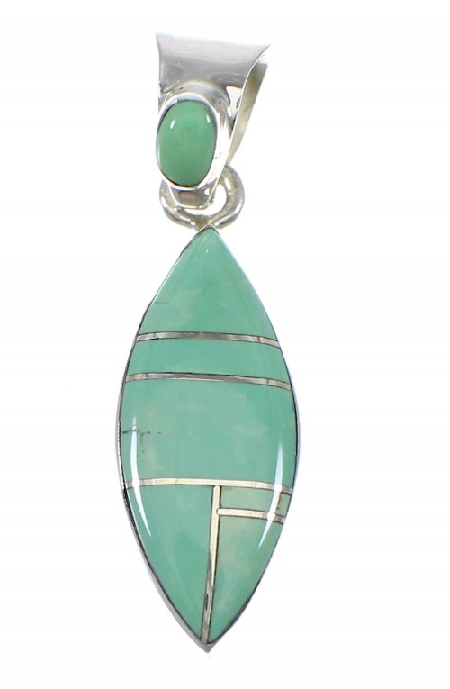 Southwestern Turquoise And Sterling Silver Slide Pendant RX77164