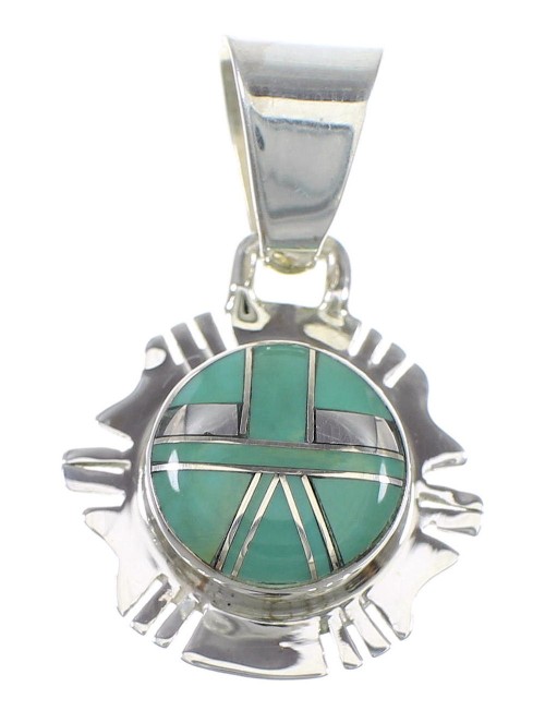 Southwestern Turquoise Genuine Sterling Silver Pendant RX77173