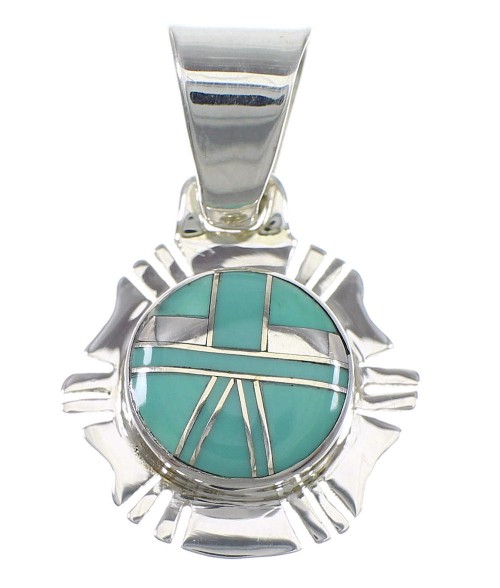 Turquoise Sterling Silver Southwestern Pendant RX77174