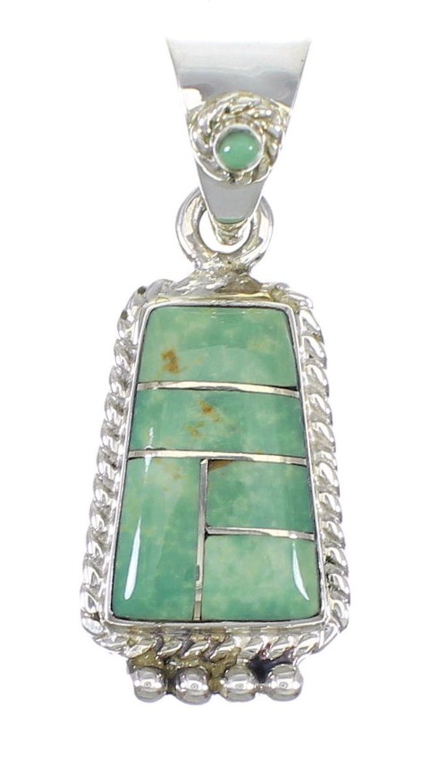 Genuine Sterling Silver Turquoise Slide Pendant RX77203