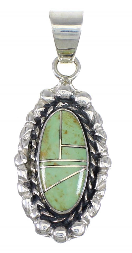 Turquoise Genuine Sterling Silver Southwestern Pendant QX77134