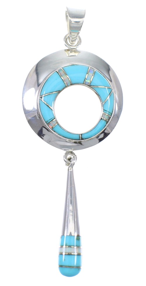 Turquoise Opal Southwest Sterling Silver Pendant AX76488
