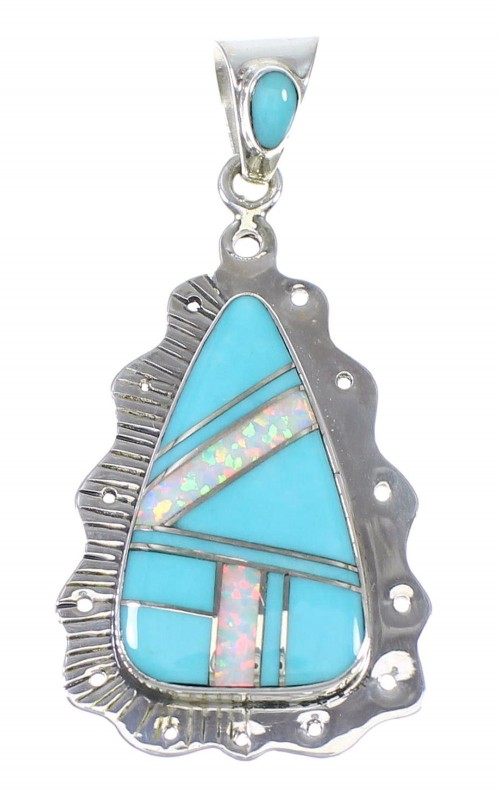 Southwest Turquoise Opal Sterling Silver Pendant AX76493