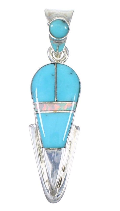 Turquoise Opal Genuine Sterling Silver Pendant AX76541