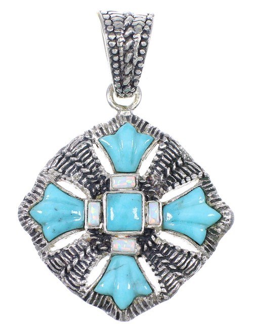 Turquoise Opal Sterling Silver Pendant YX75562